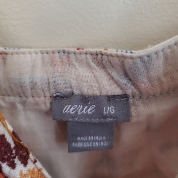 Aerie Boho Spaghetti Strap Midi Dress Mixed Pattern Summer Dress Size Large - Picture 7 of 10